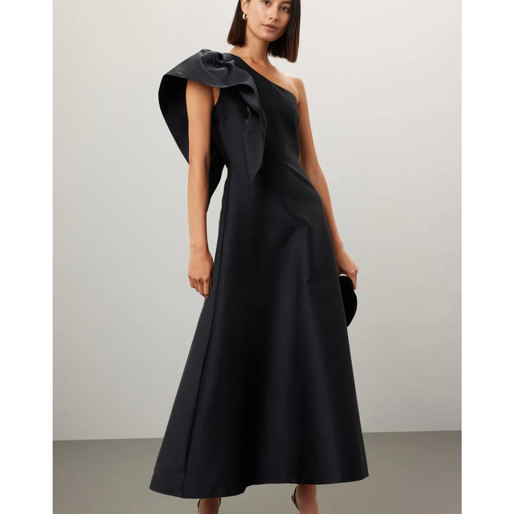 Dea Kudibal Black Silk Gown XL Formal Classic Old Money Flattering Designer $579